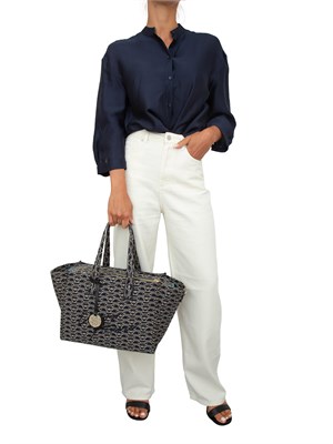 Camicia over Armani Exchange blu in viscosa fluida in DONNA