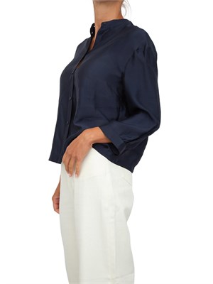 Camicia over Armani Exchange blu in viscosa fluida in DONNA