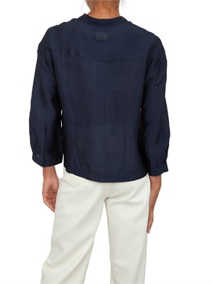 Camicia over Armani Exchange blu in viscosa fluida in DONNA
