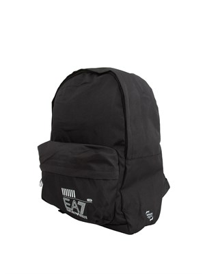 Zaino uomo EA7 Emporio Armani in tessuto nero con stampa logo in UOMO
