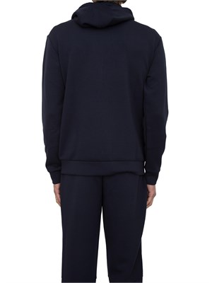 Felpa con cappuccio Ea7 in misto viscosa stretch blu in UOMO