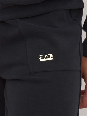 Pantaloni jogger EA7 Emporio Armani donna in interlock di misto modal nero in DONNA