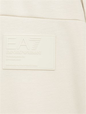 Pantaloni jogger EA7Core Identity Unisex in misto viscosa stretch avorio in UOMO
