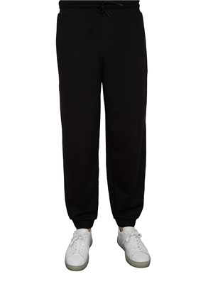 Pantaloni jogger EA7Core Identity Unisex in misto viscosa stretch nero in UOMO