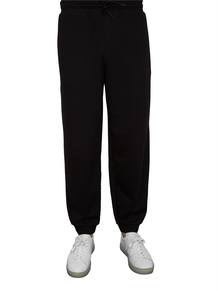 Pantaloni jogger EA7Core Identity Unisex in misto viscosa stretch nero