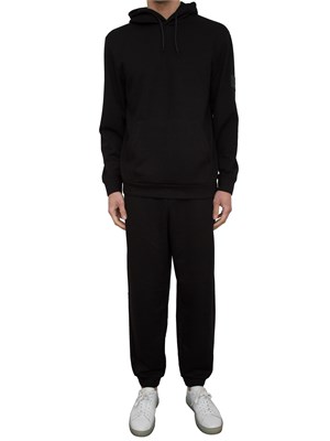 Pantaloni jogger EA7Core Identity Unisex in misto viscosa stretch nero in UOMO