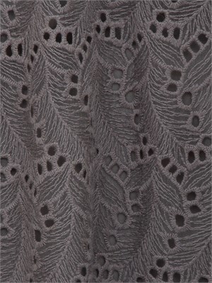 Abito midi Marella in cotone grigio ardesia con lavorazione ricami all over in DONNA