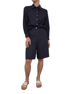 Camicia donna Marella a manica lunga in lino blu in DONNA
