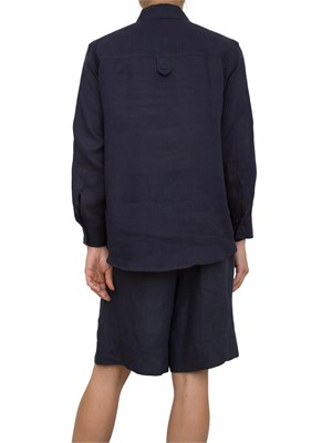 Camicia donna Marella a manica lunga in lino blu in DONNA