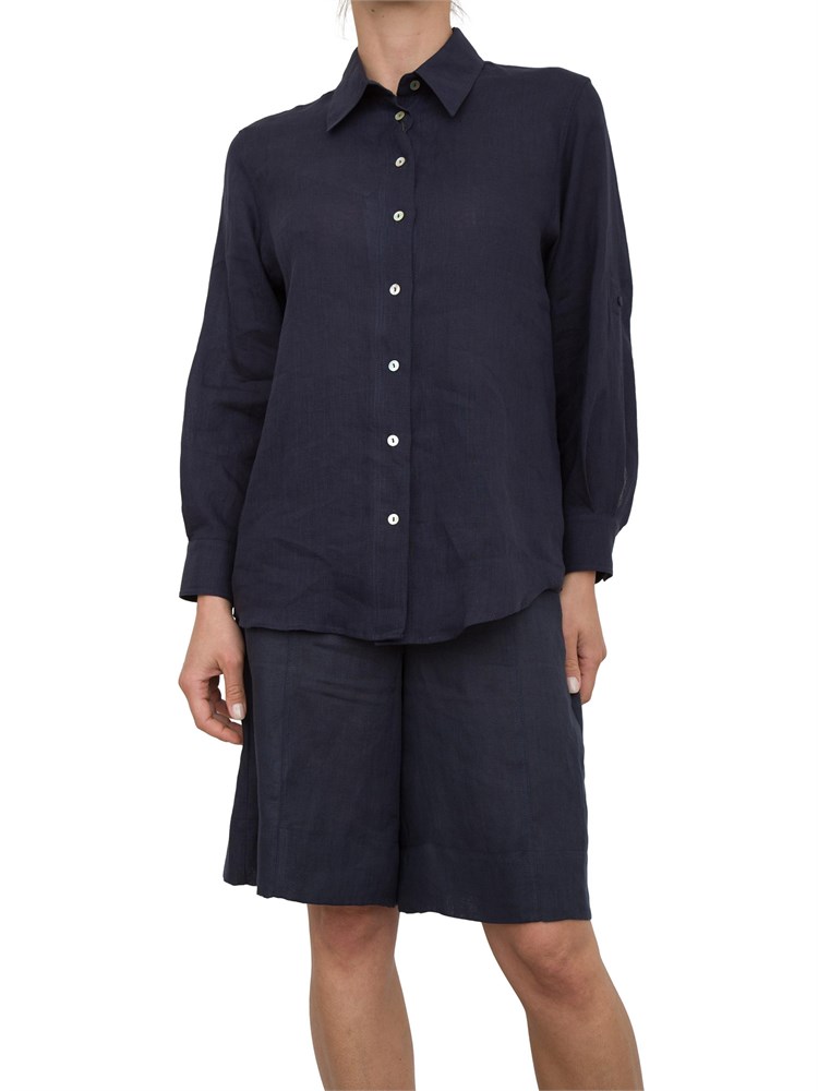 Camicia donna Marella a manica lunga in lino bianco
