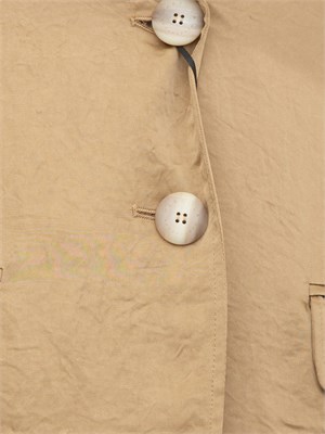 Blazer monopetto Marella in tessuto crinkle beige in DONNA