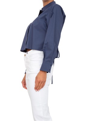 Camicia Marella in popeline stretch blu in DONNA