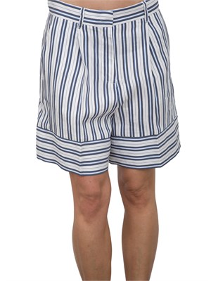 Shorts donna bianco Marella a righe blu e celesti in DONNA