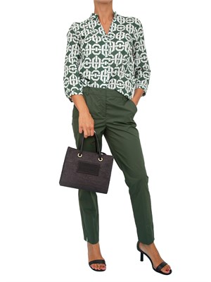 Pantaloni Marella modello Ibiza1 in popeline di cotone verde in DONNA