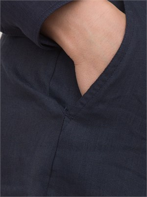 Bermuda donna Marella con fit dritto sartoriale in lino blu in DONNA