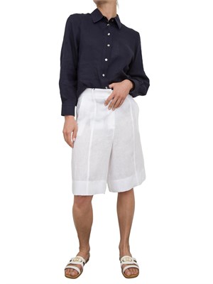 Bermuda donna Marella con fit dritto sartoriale in lino bianco in DONNA