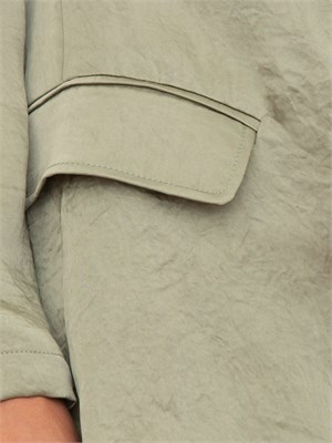 Blazer monopetto Marella in tessuto crinkle verde in DONNA