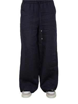 Pantalone donna Marella con fit dritto in lino blu in DONNA