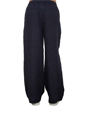 Pantalone donna Marella con fit dritto in lino blu in DONNA