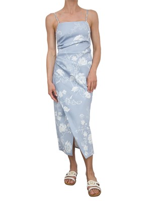 Abito lungo Marella in satin celeste con stampa floreale in DONNA