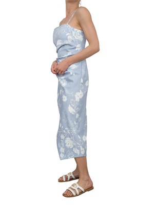 Abito lungo Marella in satin celeste con stampa floreale in DONNA
