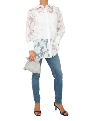 Camicia Twinset Actitude in organza fil coupé bianca in DONNA