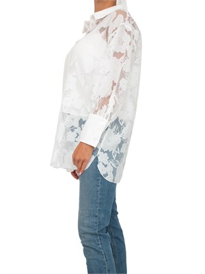 Camicia Twinset Actitude in organza fil coupé bianca in DONNA