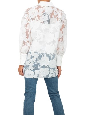 Camicia Twinset Actitude in organza fil coupé bianca in DONNA