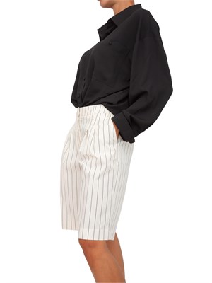 Camicia Twinset Actitude in crêpe de Chine nera con tasca avanti in DONNA