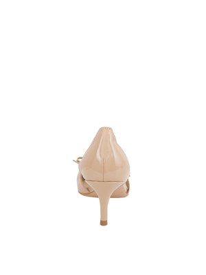 Décolleté Twinset in vernice con fiocco beige in DONNA