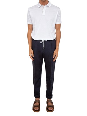 Pantalone PT Torino blu in lino in UOMO