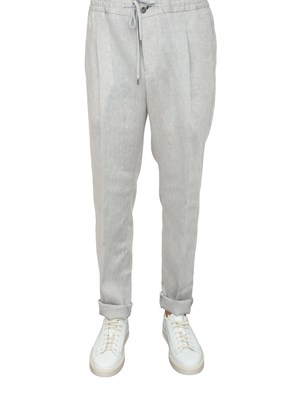 Pantalone PT Torino grigio in lino in UOMO