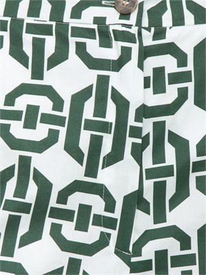 Pantaloni donna Emme Marella in popeline di puro cotone con stampa verde in DONNA