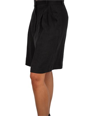 Bermuda donna Emme Marella con pinces in lino nero in DONNA