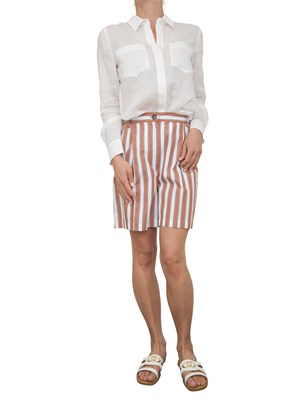 Shorts donna beige Emme Marella a righe marroni in DONNA