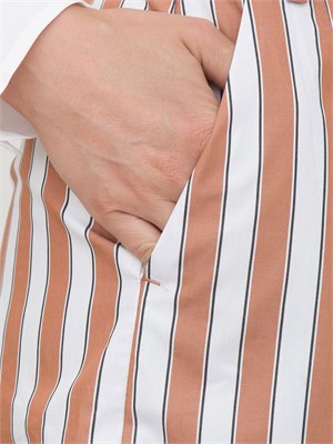 Shorts donna beige Emme Marella a righe marroni in DONNA