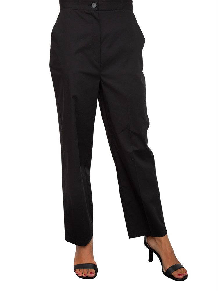 Pantaloni chino Emme Marella in cotone elasticizzato nero