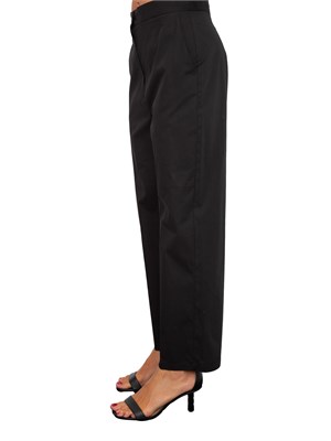 Pantaloni chino Emme Marella in cotone elasticizzato nero in DONNA