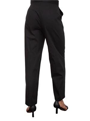 Pantaloni chino Emme Marella in cotone elasticizzato nero in DONNA