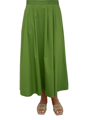 Gonna Emme Marella in popeline stretch verde in DONNA