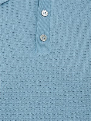 Polo maglia uomo Aiace Galassi in cotone azzurro con trama lavorata davanti in UOMO
