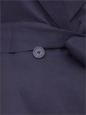 Gilet monopetto Nenette in misto lino blu in DONNA