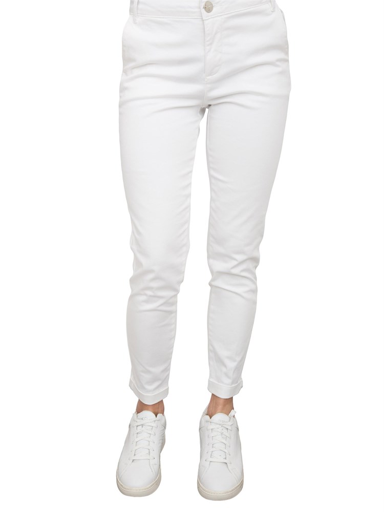 Pantalone chino in cotone Fracomina bianco