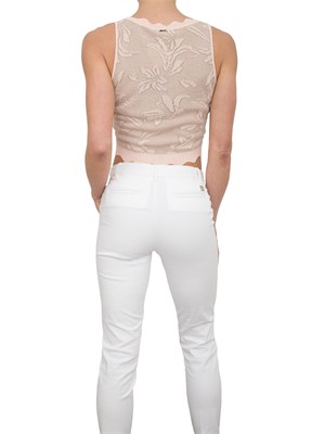 Top senza maniche cropped in jacquard Fracomina rosa in DONNA