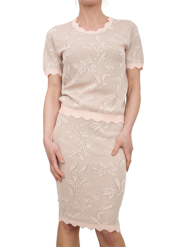 Maglia Fracomina slim in jacquard rosa