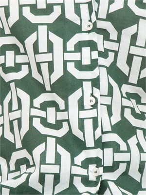 Camicia Marella collo coreana e stampa geometrica verde all over in DONNA