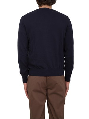 Cardigan uomo Aiace Galassi in maglia di cotone blu con bottoni tono su tono in UOMO