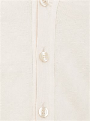 Cardigan uomo Aiace Galassi in maglia di cotone avorio con bottoni tono su tono in UOMO