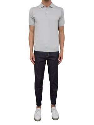 Jeans uomo PT Torino in denim scuro e linea carrot con piega stirata in UOMO