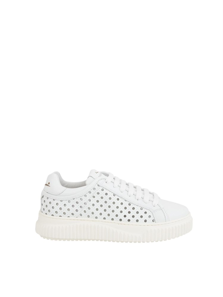 Sneakers Voile Blanche in pelle traforato bianco